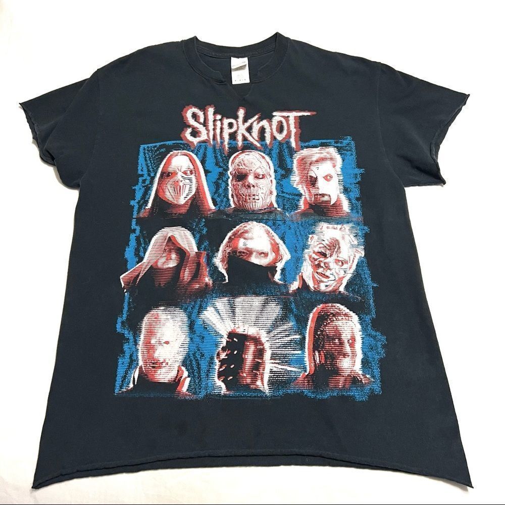 Slipknot Band Tee Faded Black Semi Distressed W.A.N.Y.K Tour 2019 Size Medium